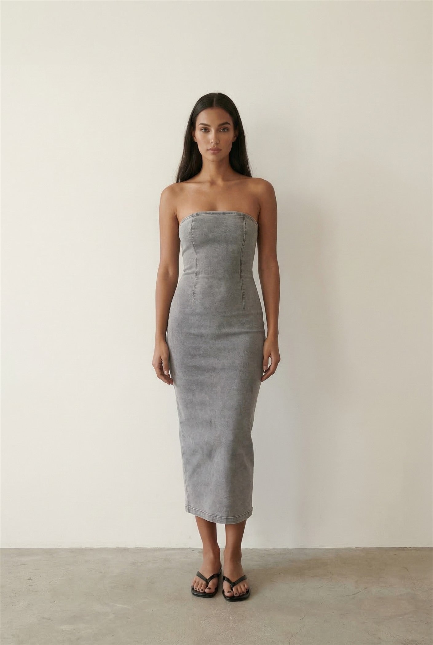 denim bodycon midi dress Denim Bodycon Midi Dress