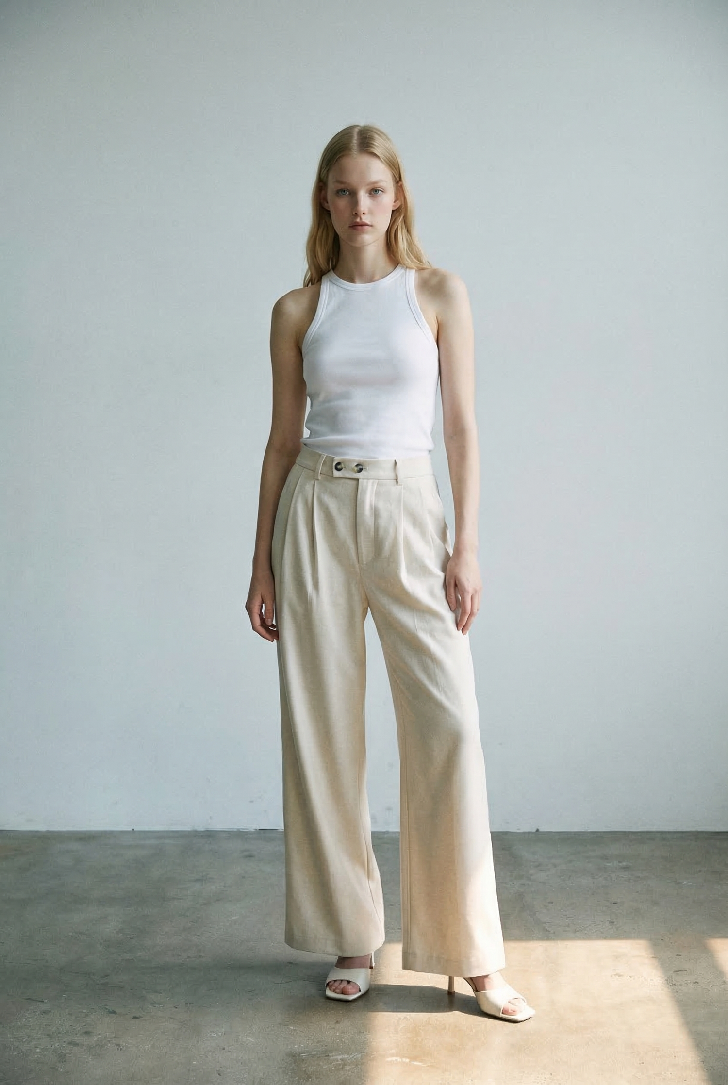 Wrapped Waist Wide Fit Trousers