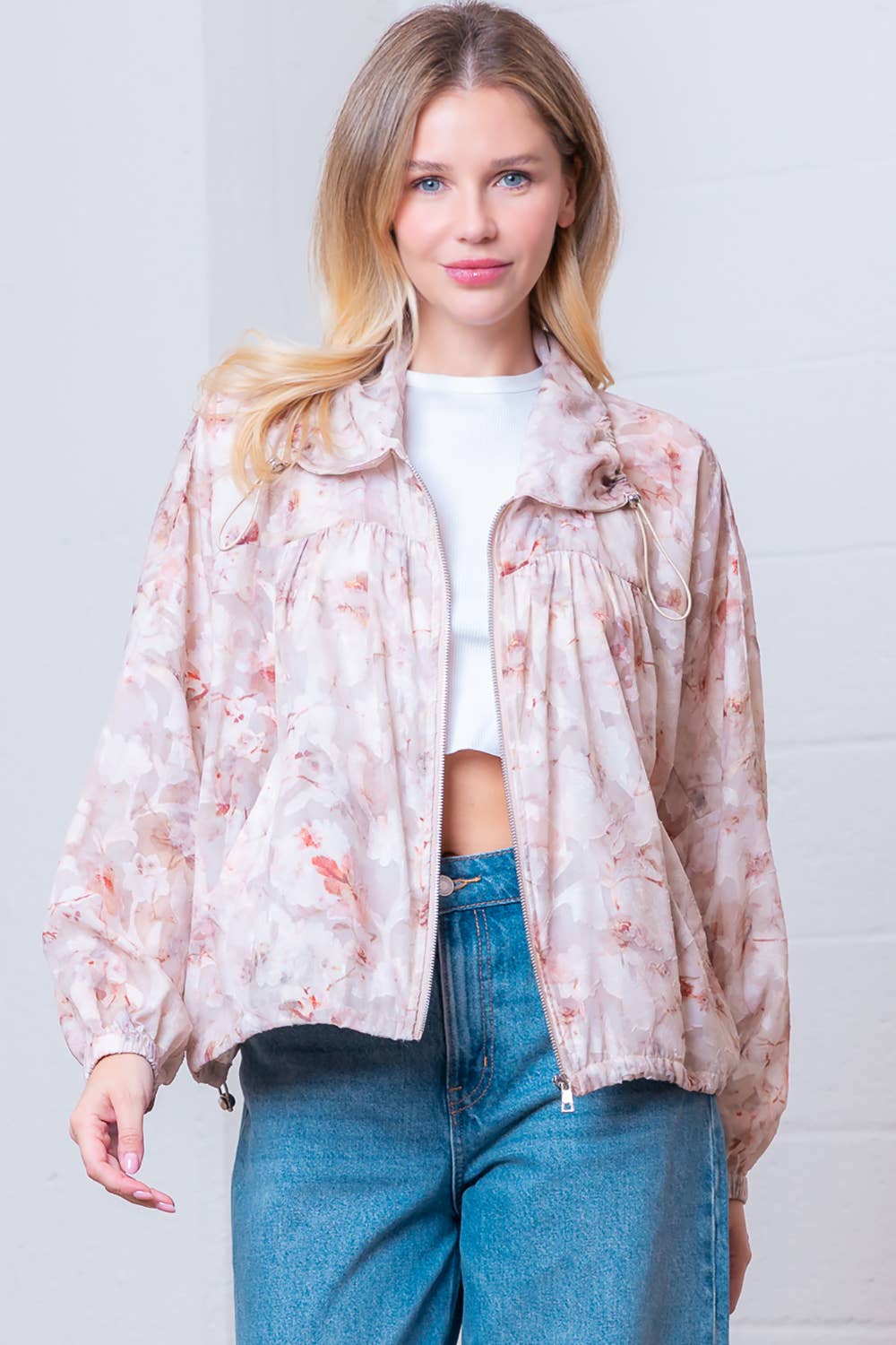 Floral Printed Long Sleeve Jacket for Women