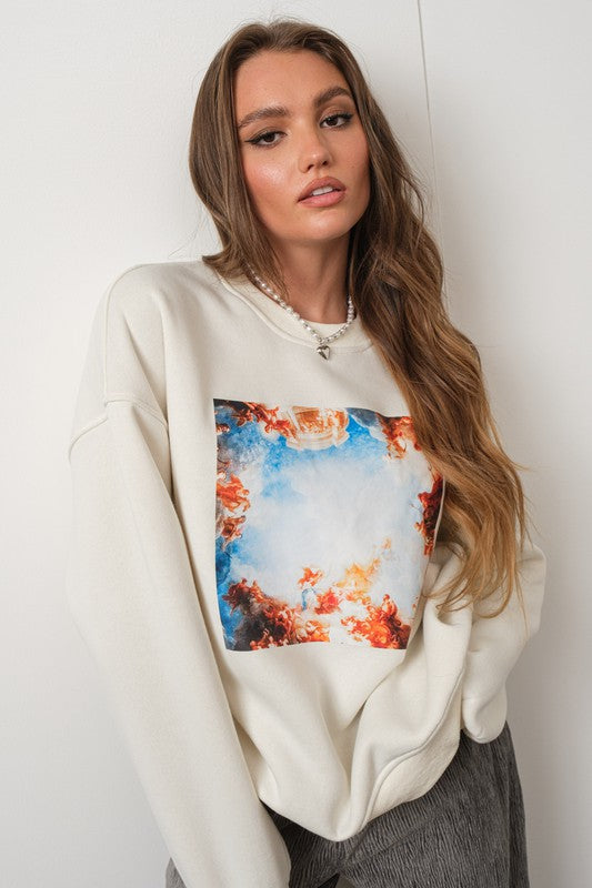 RENAISSANCE PRINT SWEATSHIRT