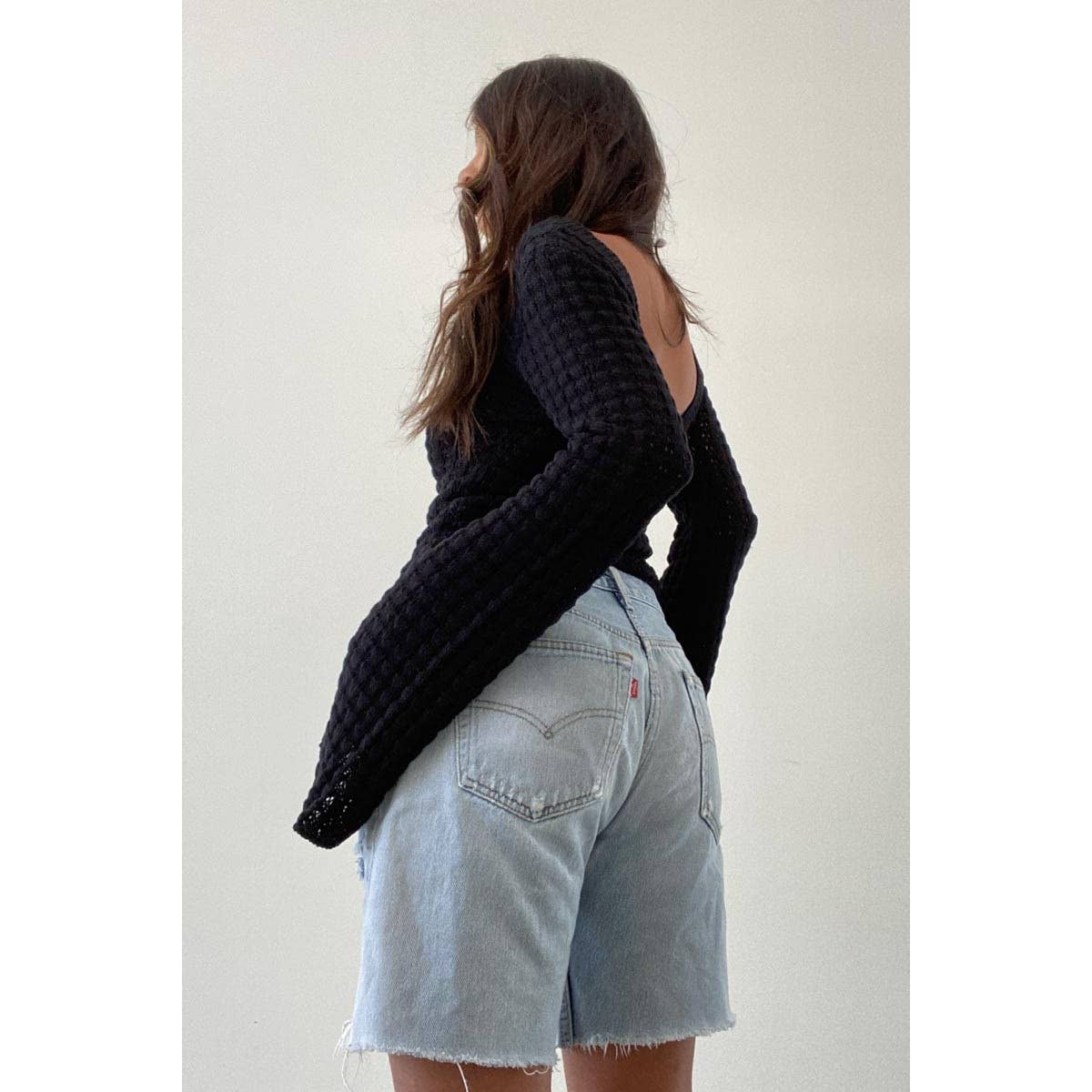 CROCHET LONG SLEEVE TOP