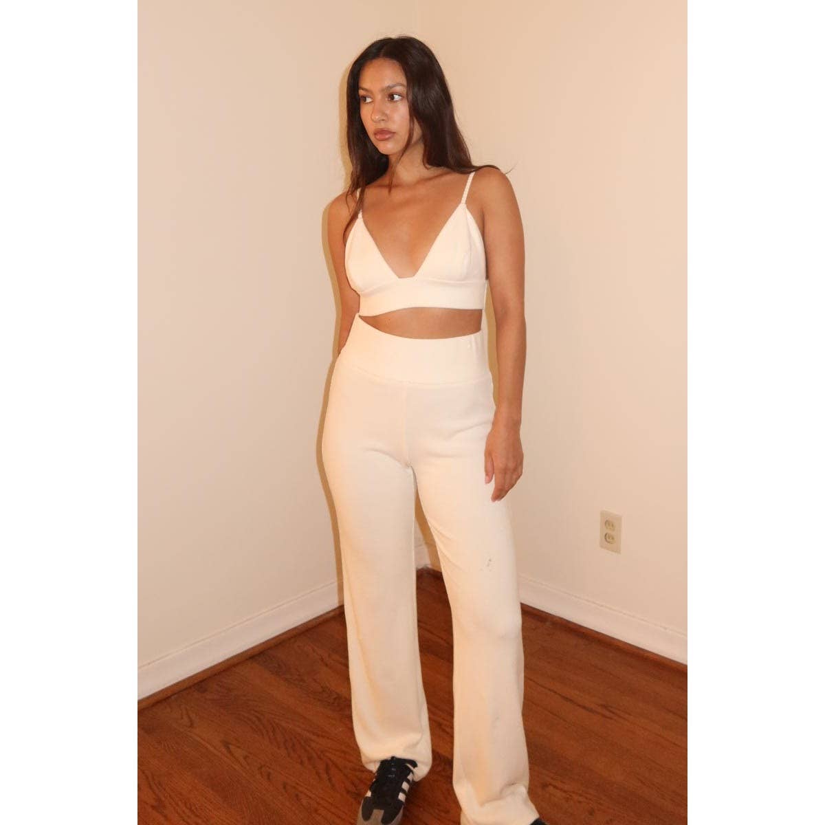 Triangle Bralette With Fold Over Pants