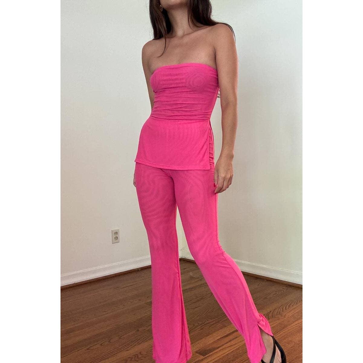 Side Slit Detail Top With Side Slit Long Pants