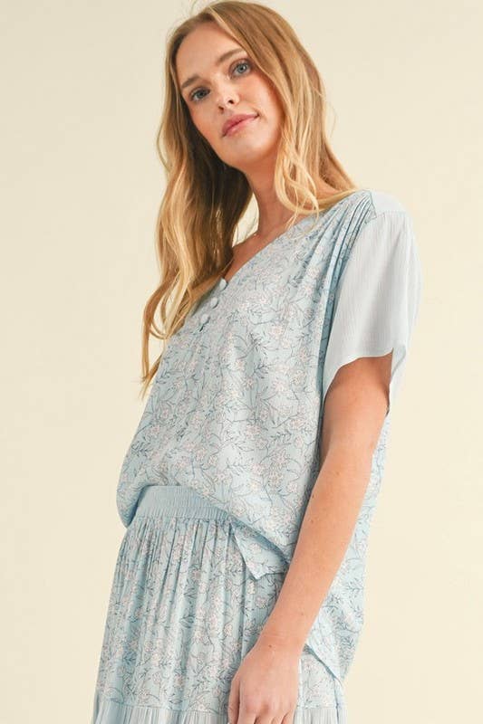 Women's Floral Short Sleeve Top
