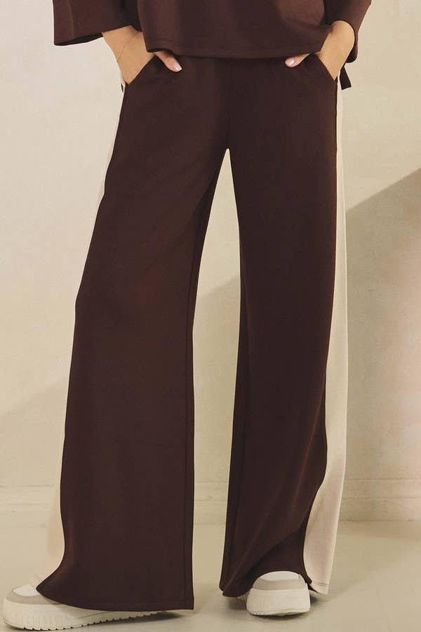 So Relaxed Ultracomfy Two Tone Wide-Leg Pants