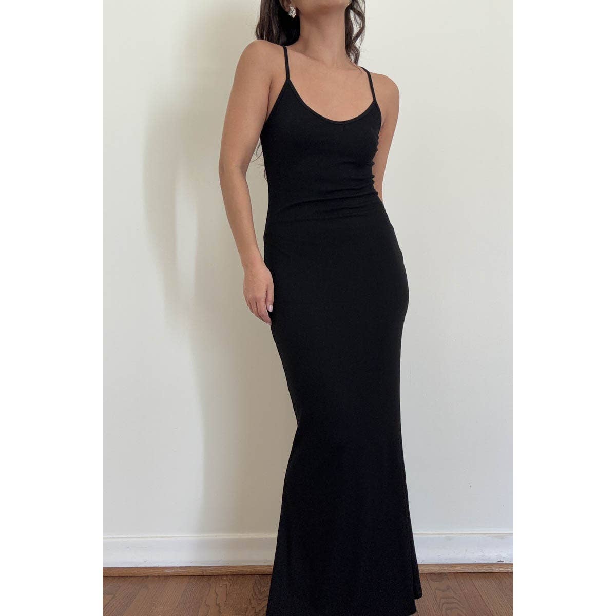 Soft Rib Spaghetti Strap Tank Maxi Dress