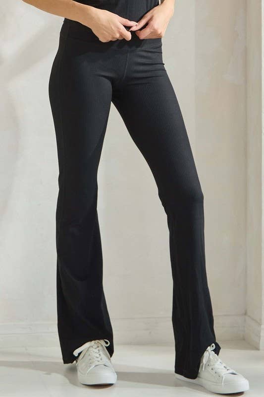 Women's Ribbed Flare Yoga Pants