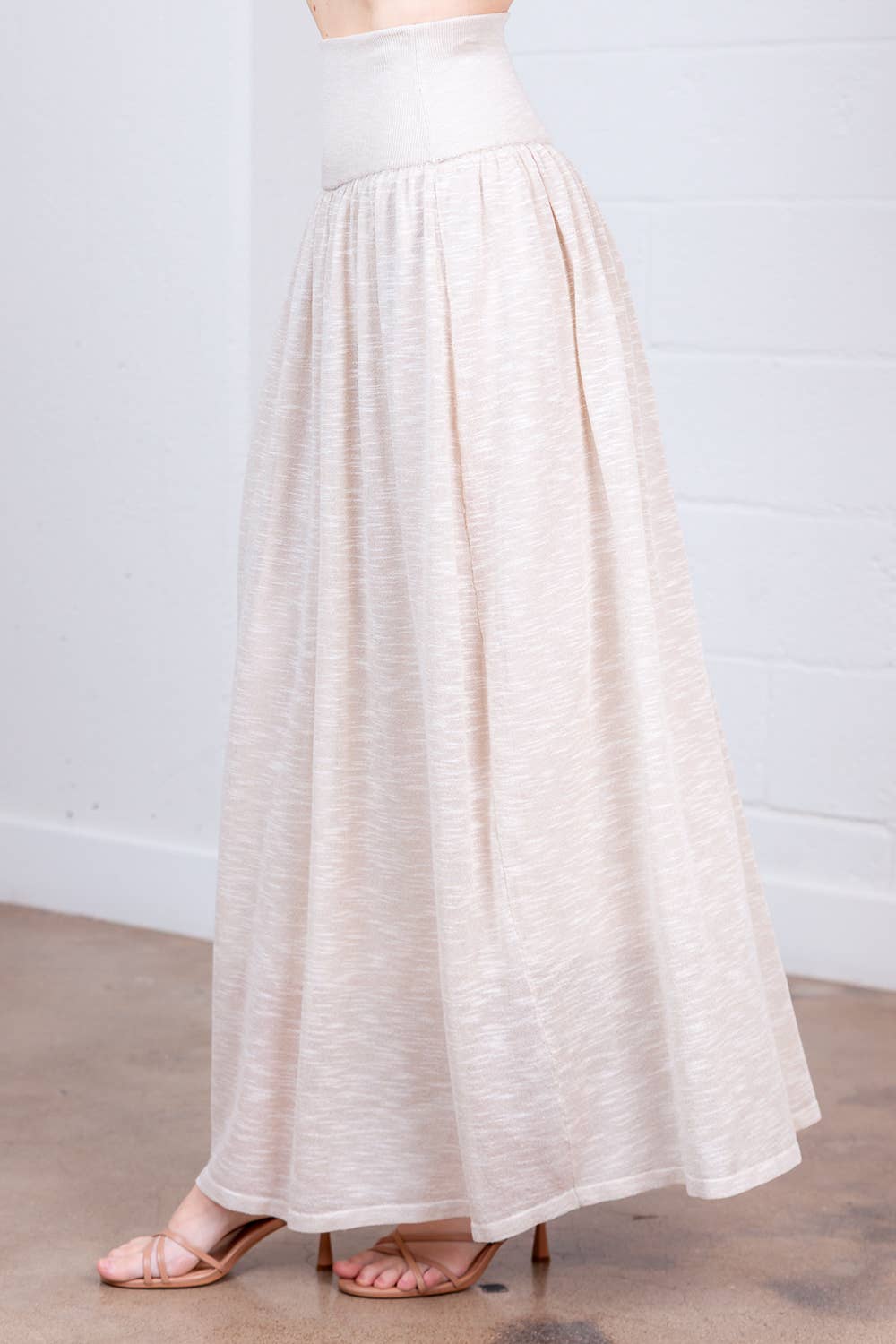 Flowy Maxi Skirt W Wide Waistband