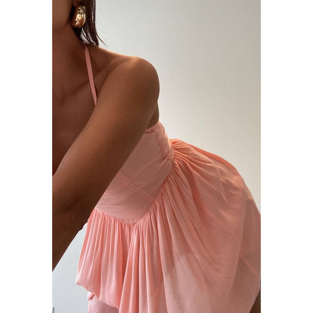 Shirring Detail Mini Dress