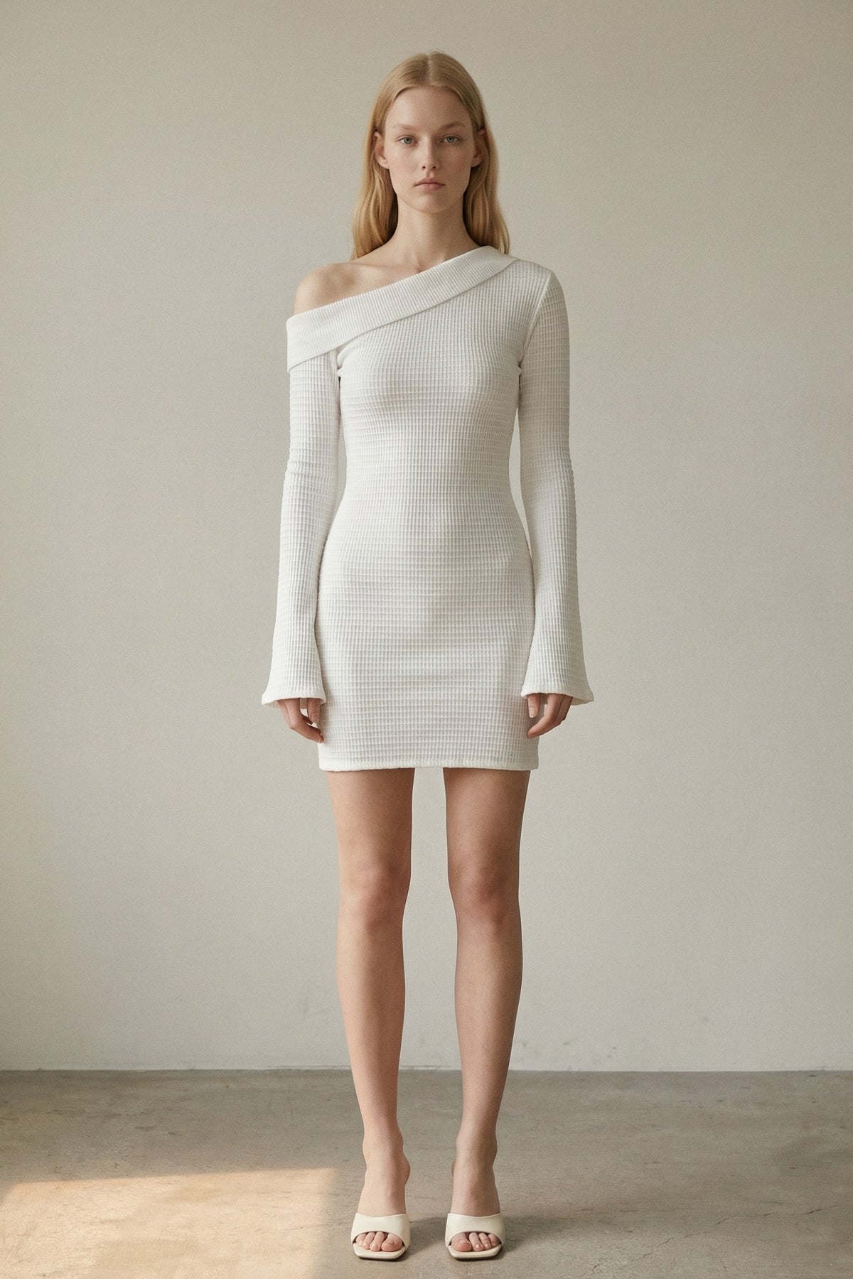 Asymmetric Off Shoulder Mini Dress