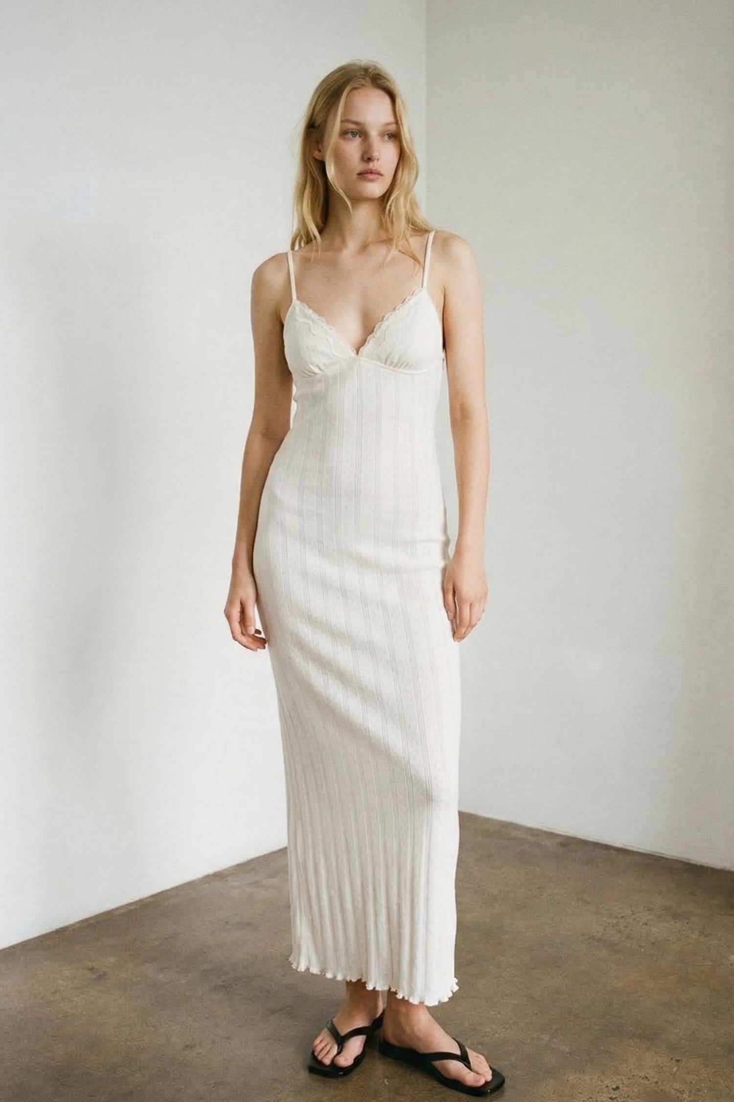 Pointelle Midi Dress