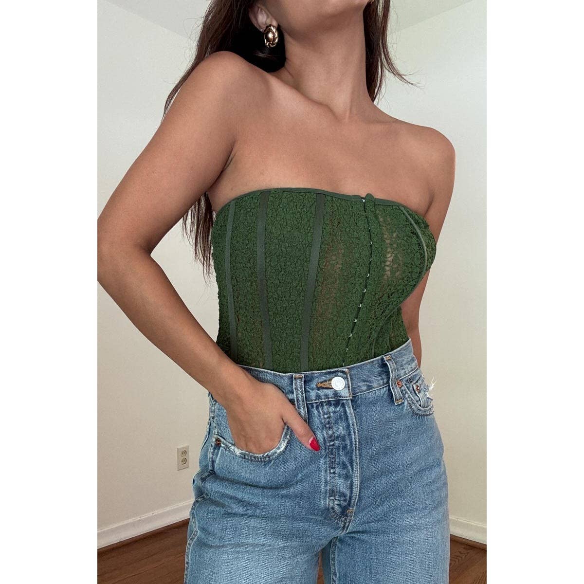 Lace Tube Corset Top