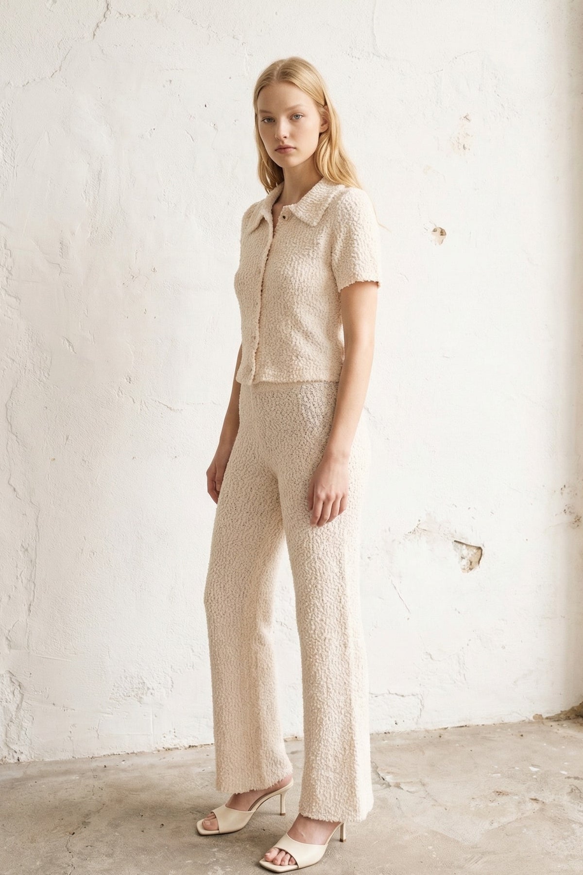 Knit Button Up Top W/ Pants