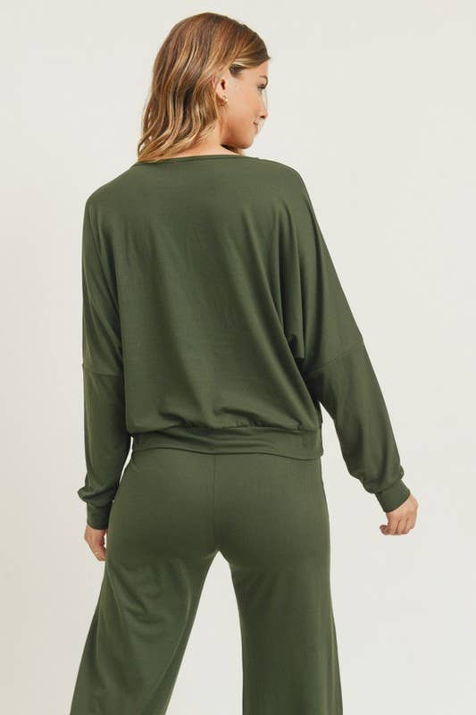 Women's Long Sleeve Top and Lounge Pants Matching Set
