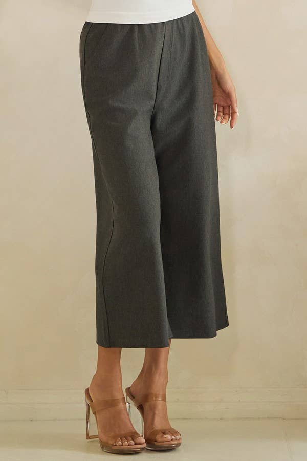 Soft Stretch Ponte Cropped Flared Pants