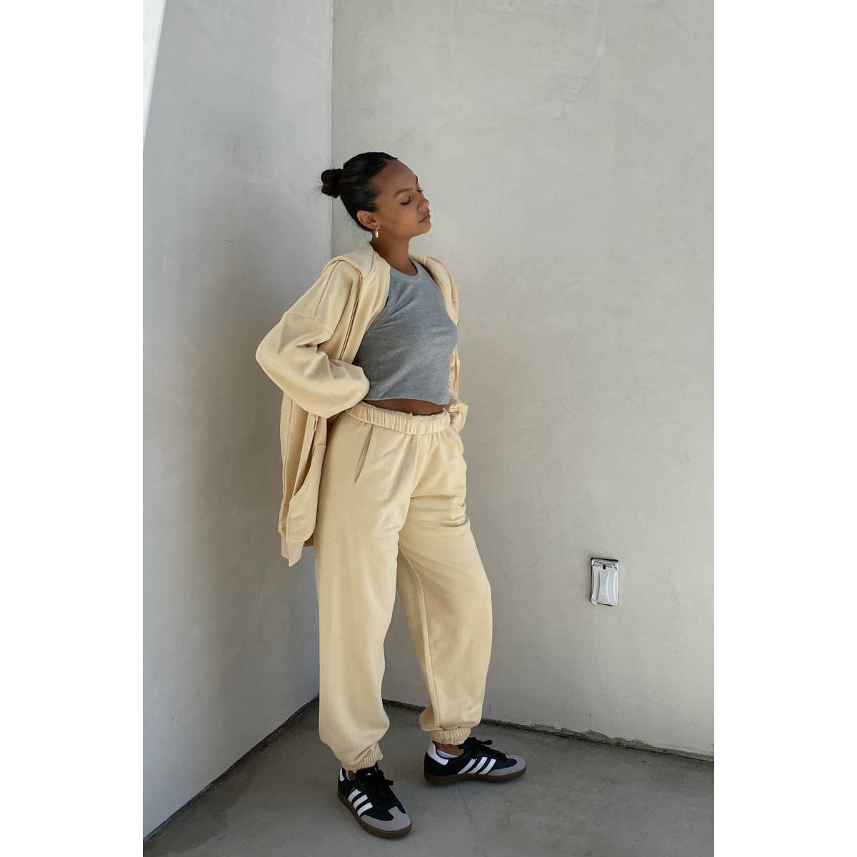Elastic Waistband Oversized Sweatpants W Pockets