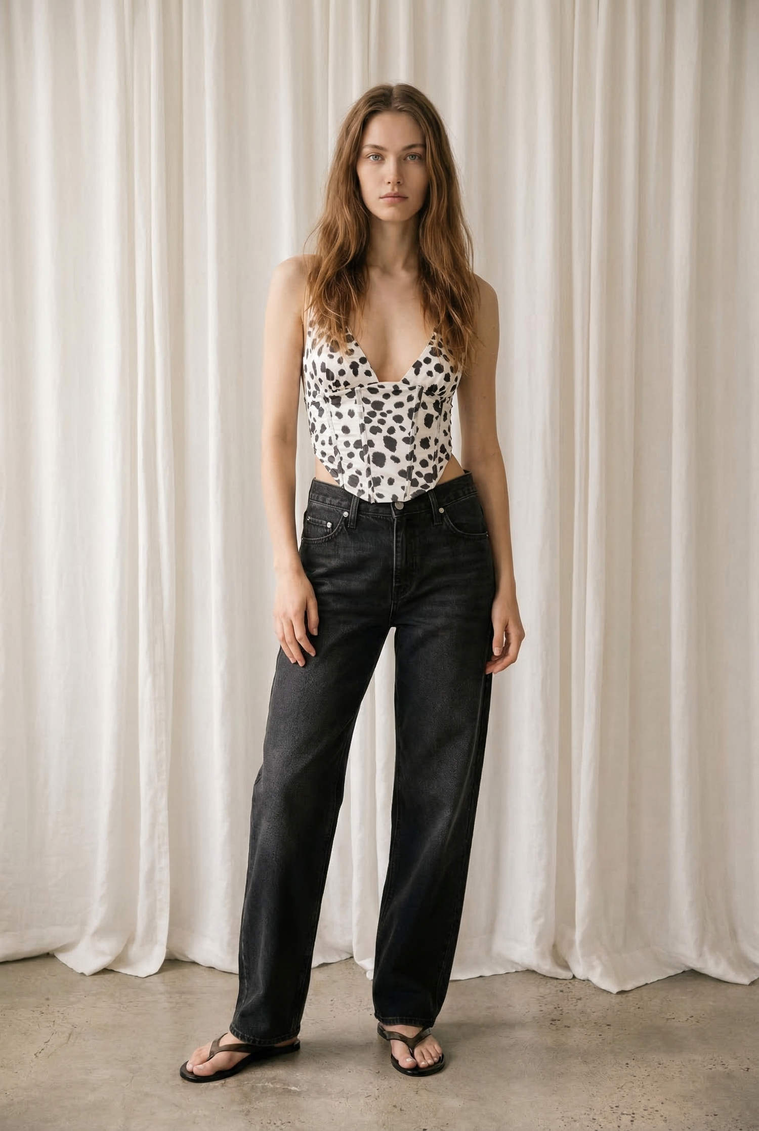 Animal Printed Mesh Corset