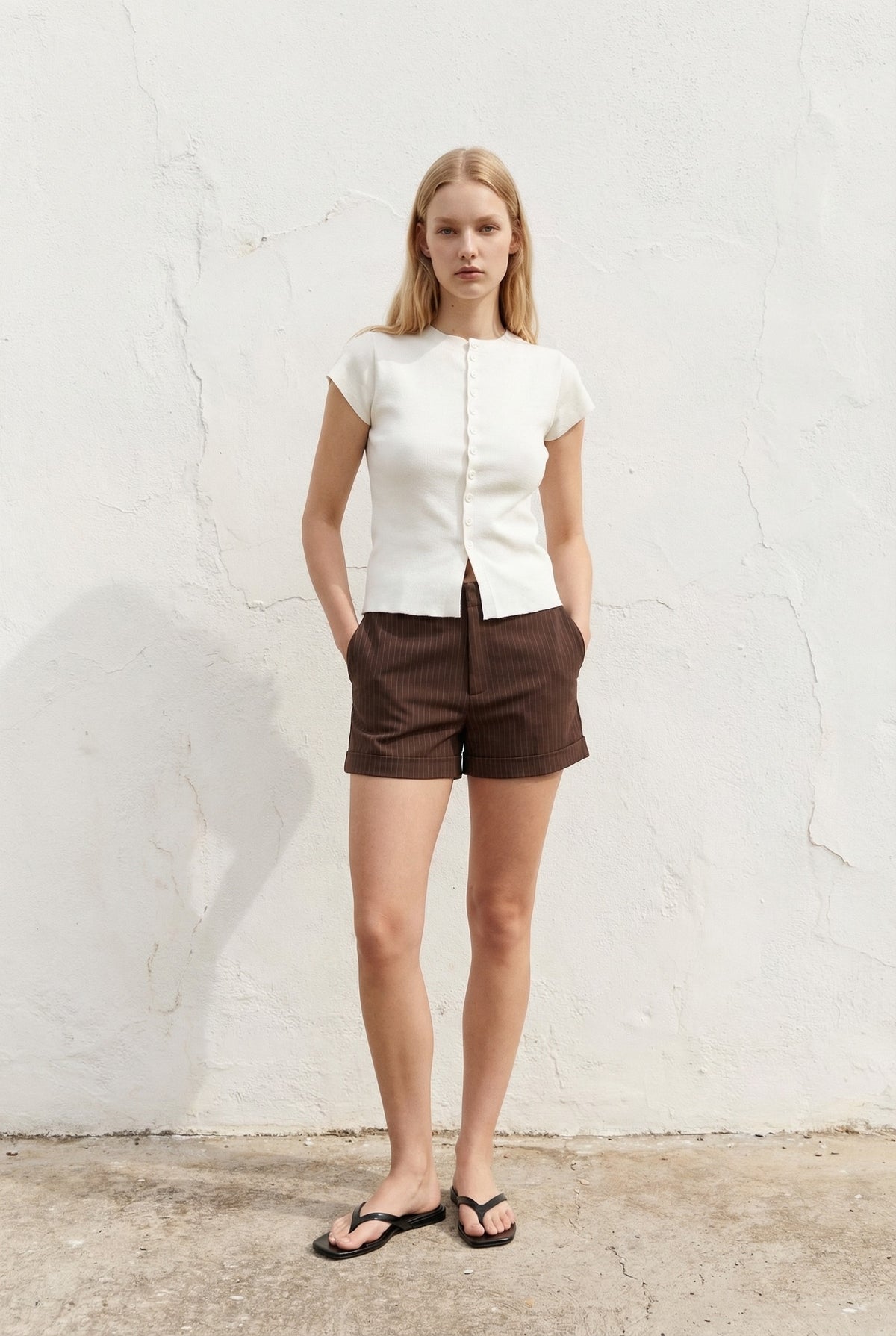 Pinstriped Tailored Shorts