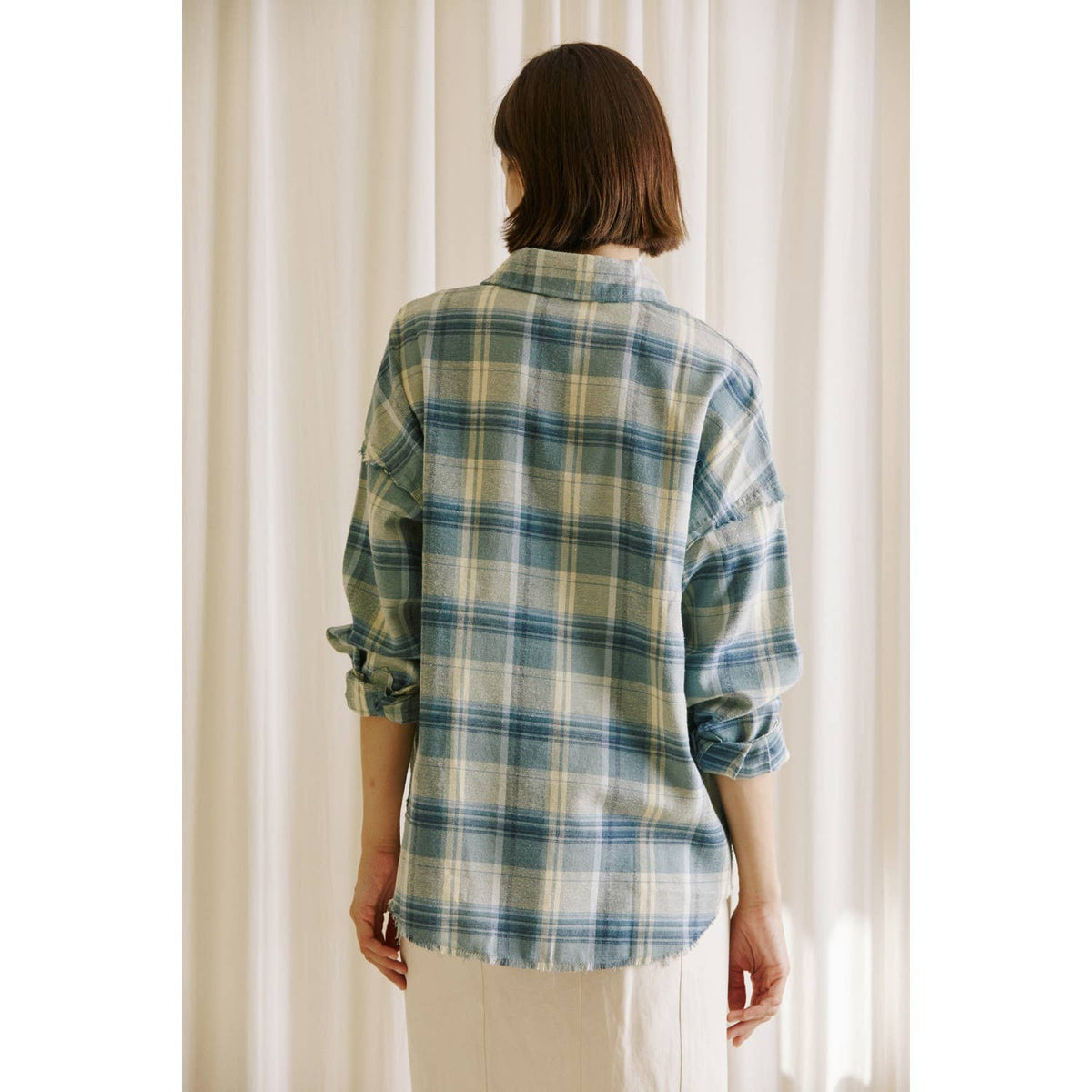 Blue Plaid Button Shirt