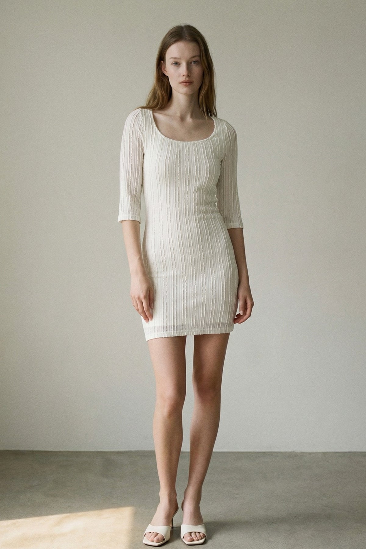 Square Neckline Mini Dress