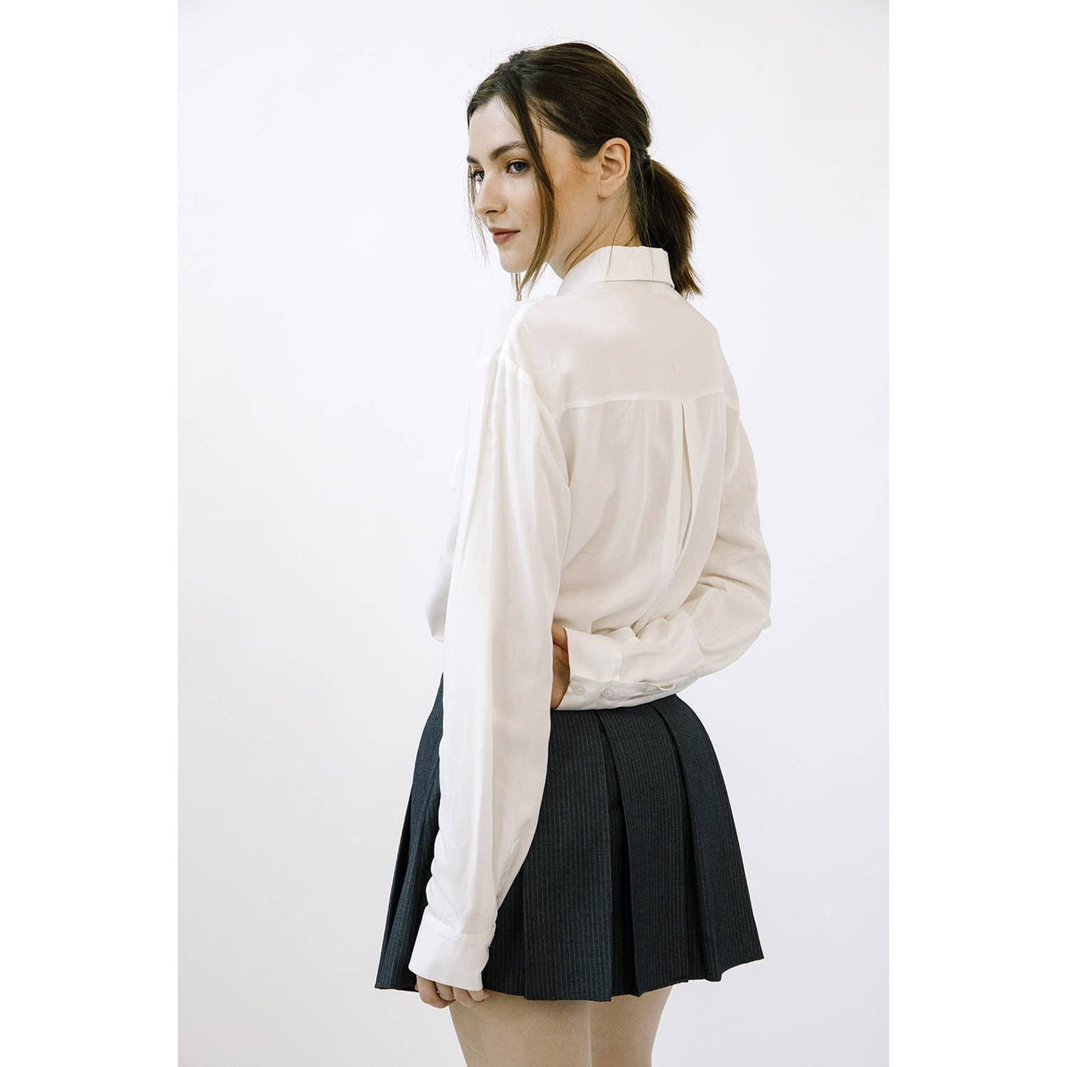 Monochromatic Button-Down Collar Shirt