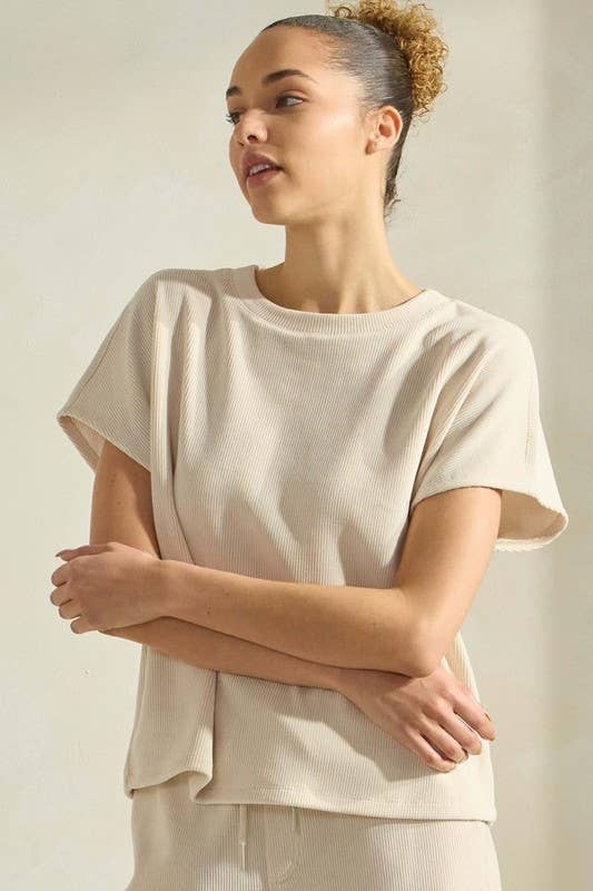 Womens Corduroy Short Sleeve Top