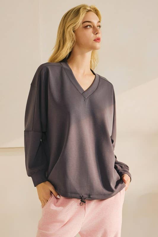 Women's Fall Tops V-Neckline Raglan Sleeve