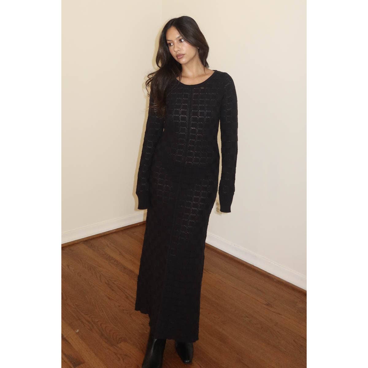 Knit Long Sleeves Maxi Dress