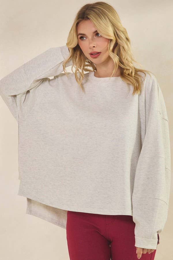 Women's Textured Cotton Relaxed Fit Top Cozy Fall Essentials