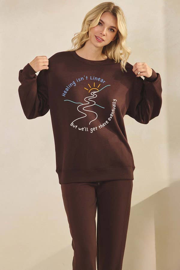 Healing isn't Linear Ultra Comfy Pullover Sweatshirt