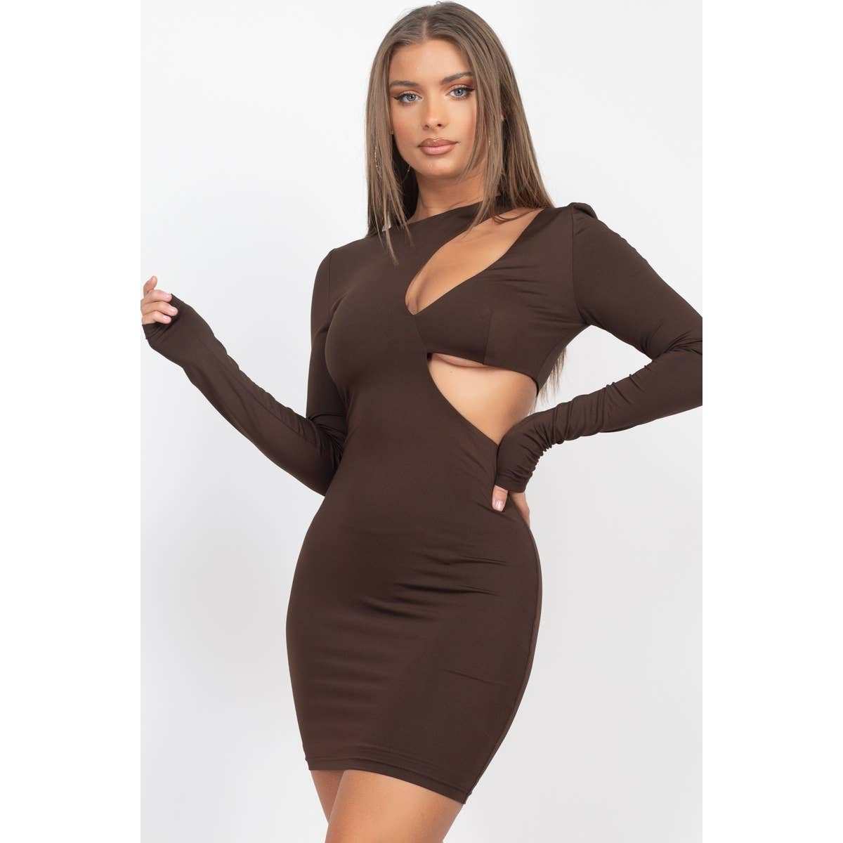 BUST CUT OUT MINI DRESS