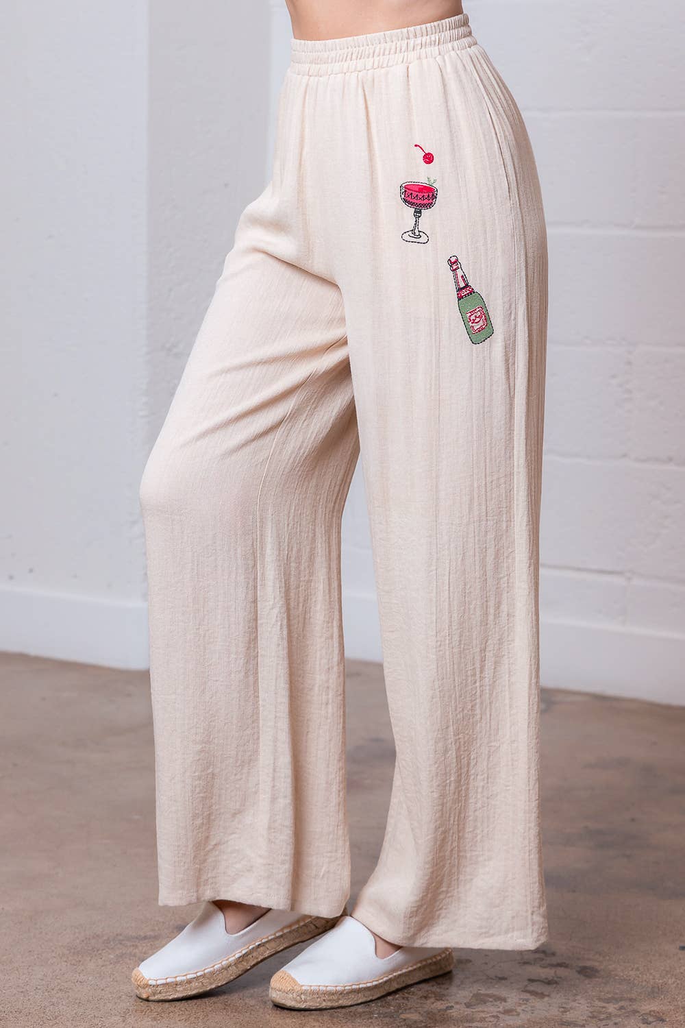 Long Cheers Embroidery Banding Pants