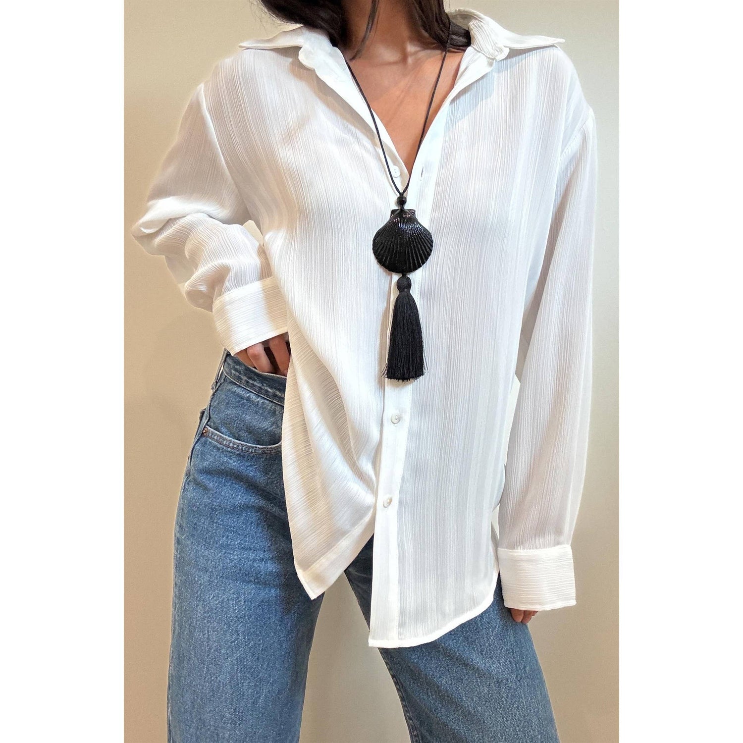Textured Button Up Shirt
