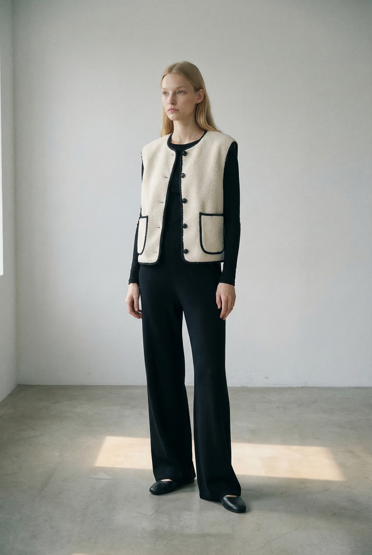 Reversible Teddy Sherpa Button Front Vest