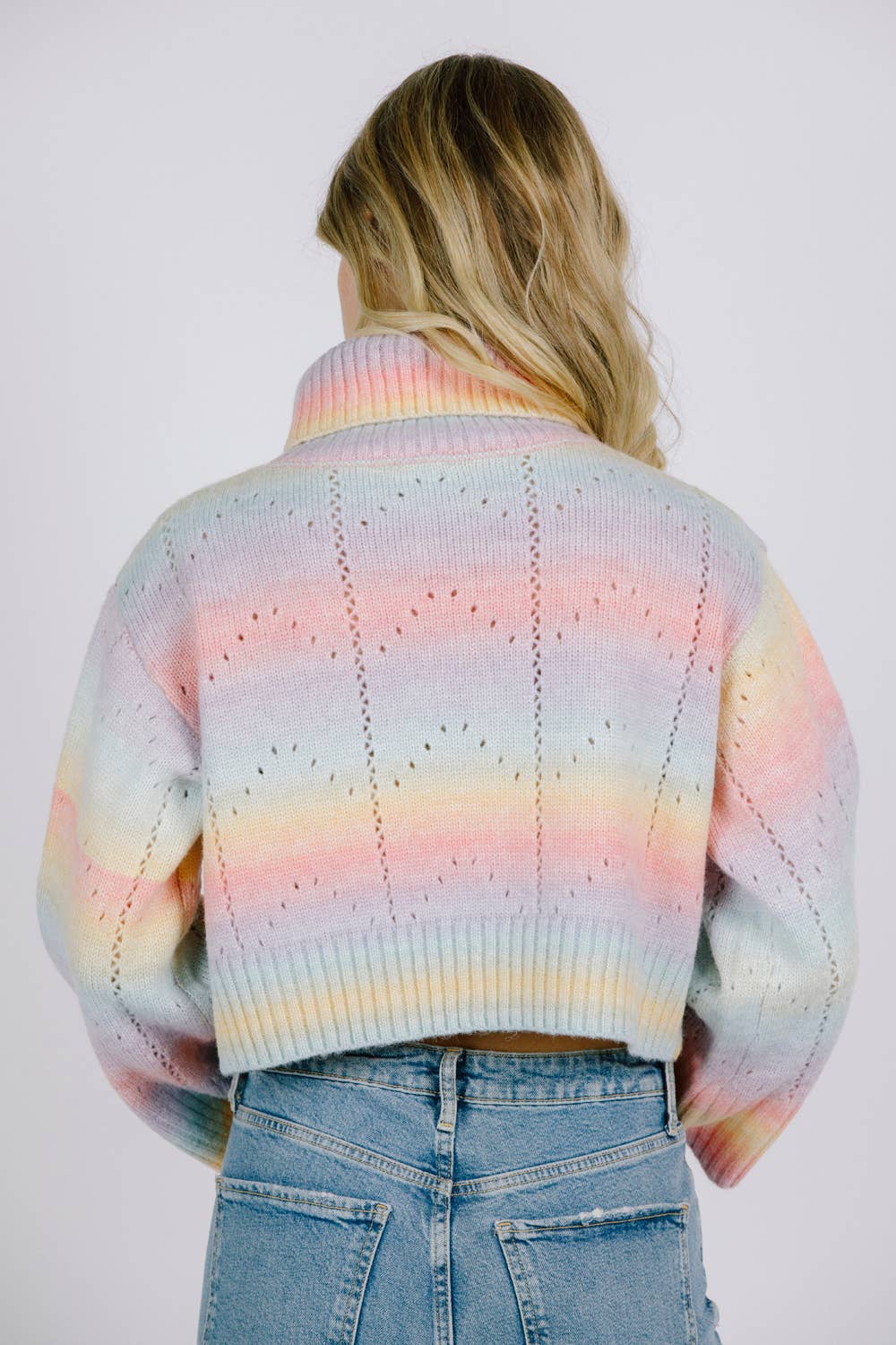 Multi Color Pastel Ombre Knit Sweater