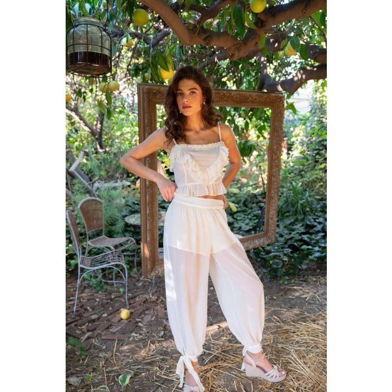 Frill Detail Cami Top and Balloon Pants Set