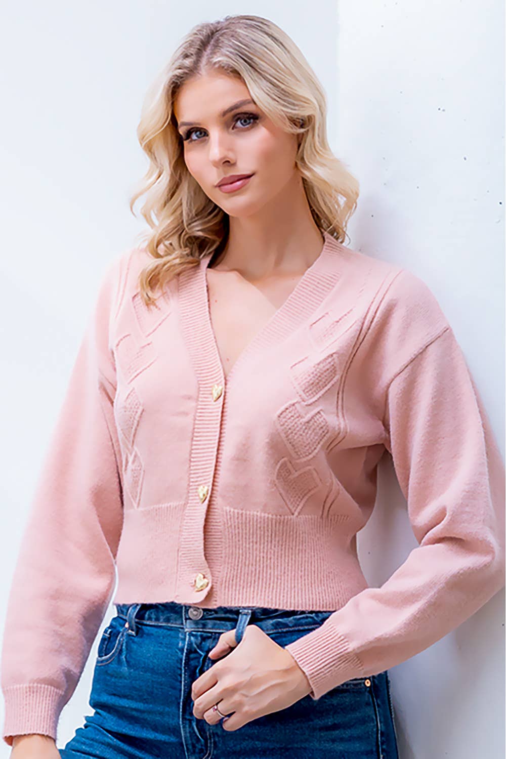 Long Sleeve W Contrast Sweater Cardigan