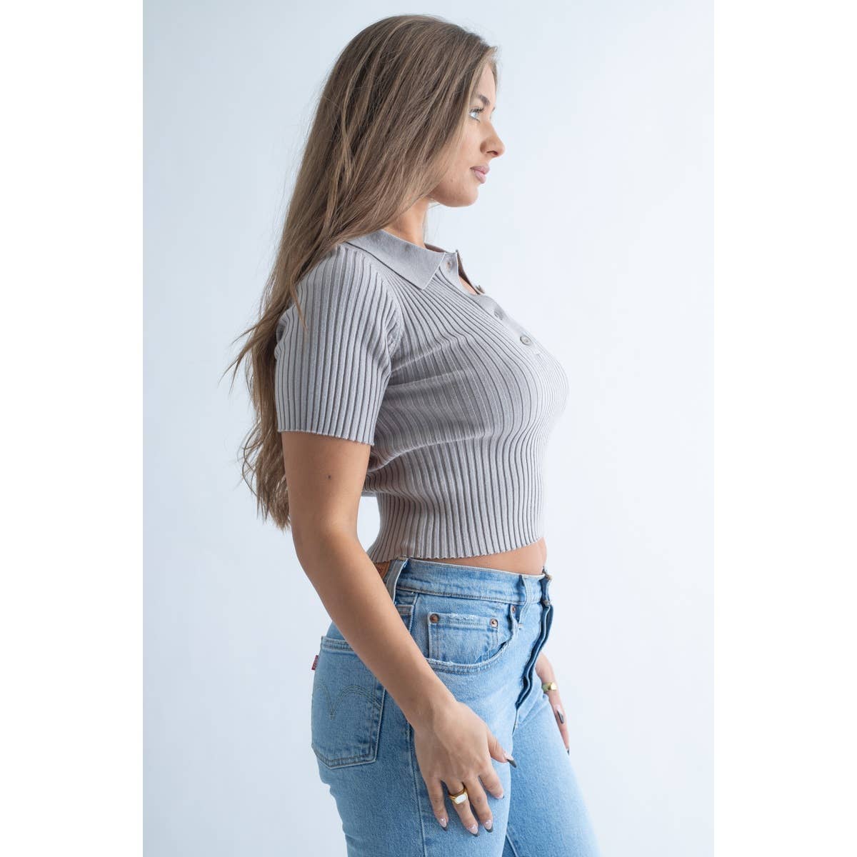 Chic Ribbed Knit Crop Top