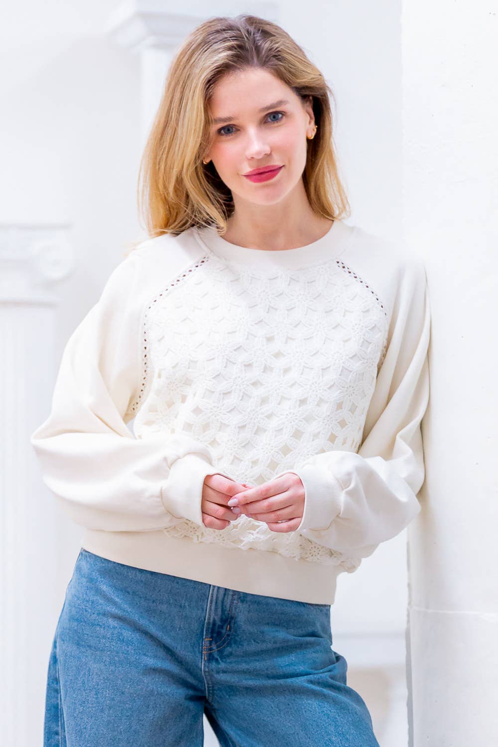 Laced Long Sleeve Sweatshirts for Women