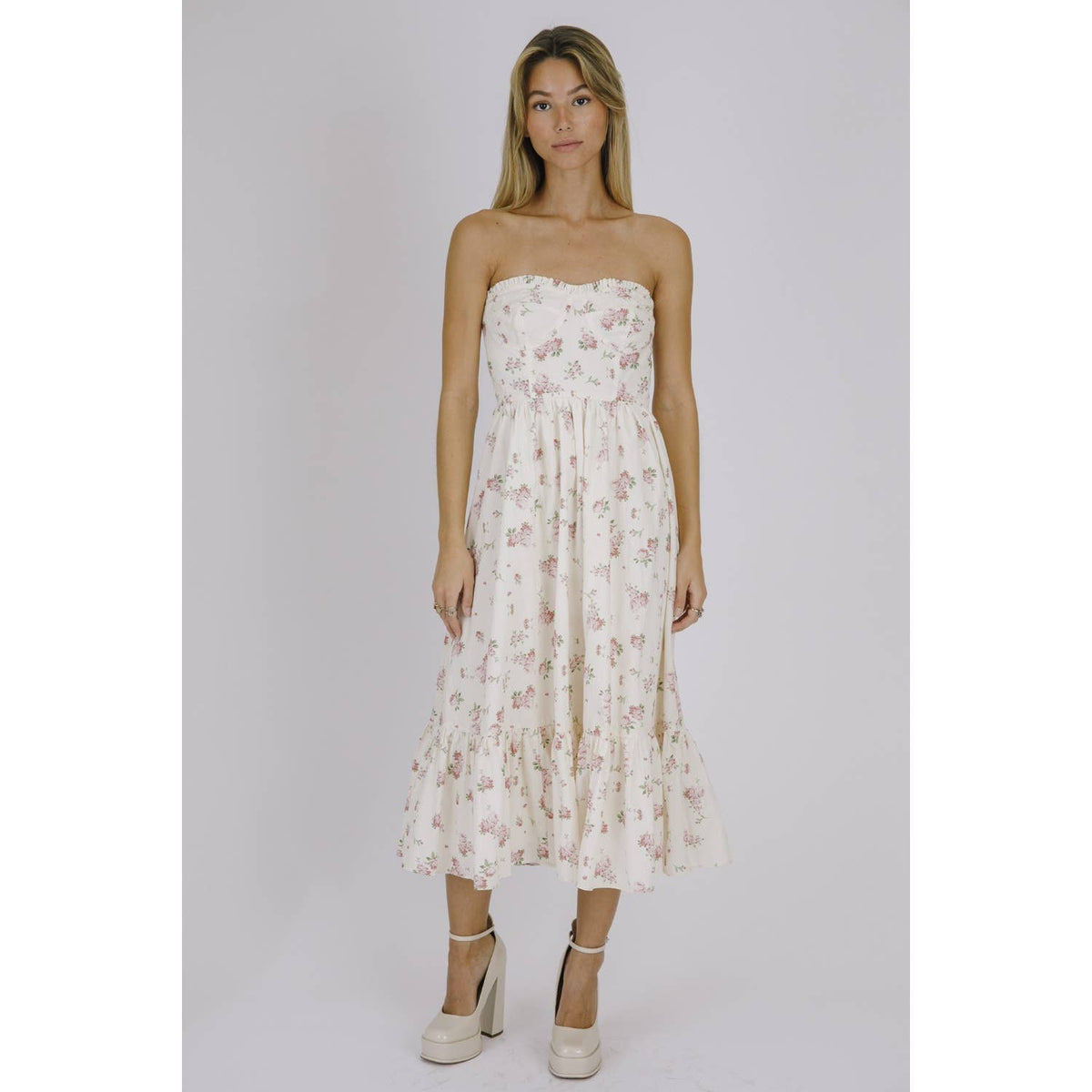 Cream Pink Floral