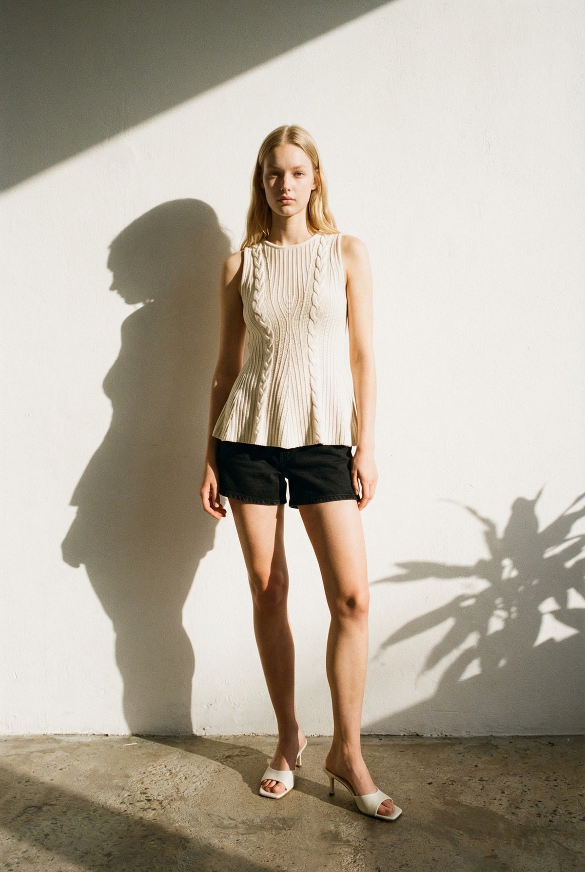 Cable Knit Peplum Top